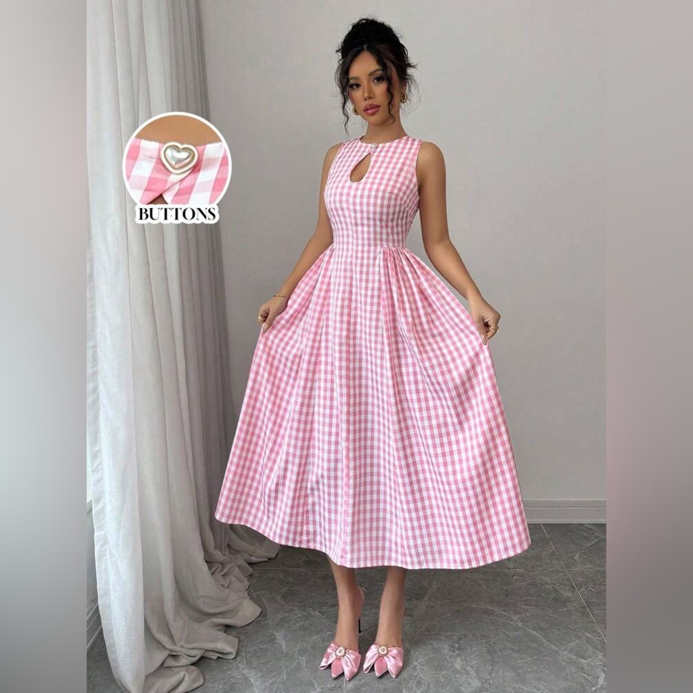 SHEIN CURVE PINK AND WHITE GINGHAM DRESS 🩷🤍🩷🤍🩷🩷🩷🤍🤍🤍🤍🩷🤍🩷🩷🤍🩷🩷🤍🩷